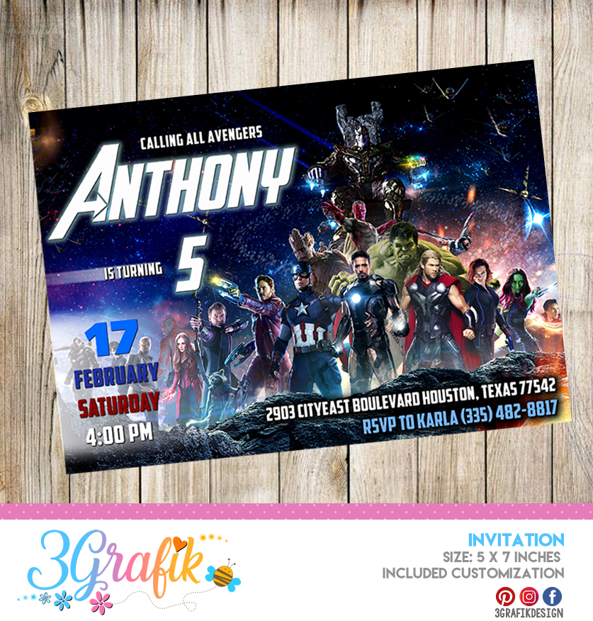 Avengers – Invitation – Printable - 3Grafik