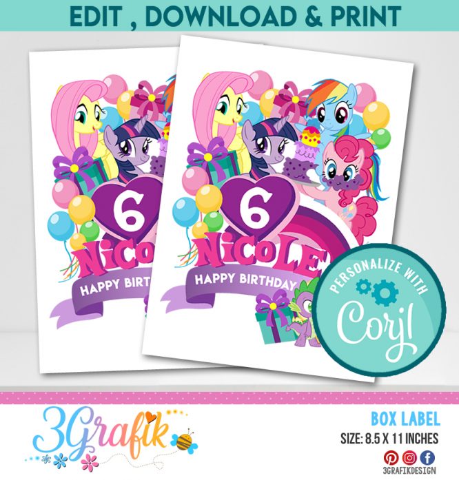 My Little Pony Cake Topper Printable