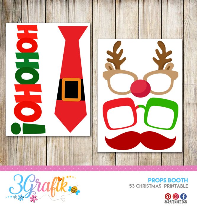 Merry Christmas – Photo Booth Props – Printable - Image 3