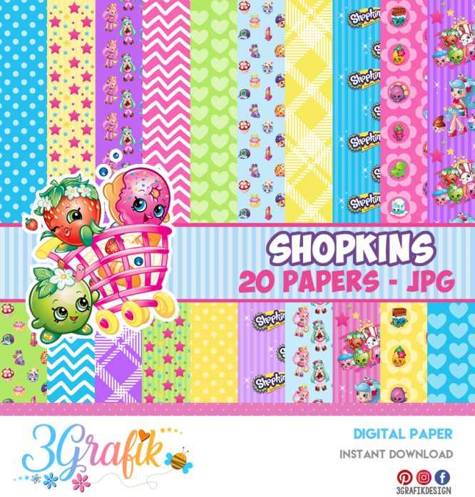 Shopkins – Digital Paper – Printable - Image 2