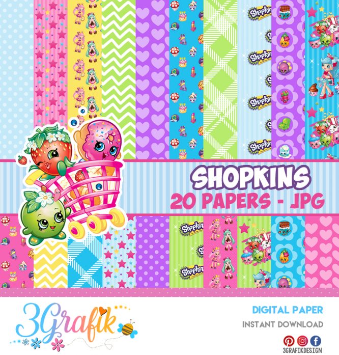 Shopkins – Digital Paper – Printable - Image 3