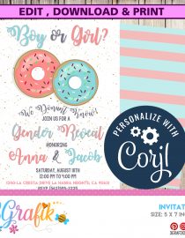 Gender Reveal Invitation Printable