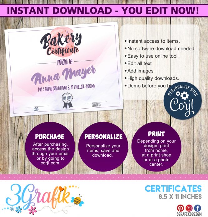 Bakery – Digital Template Certificate - Image 2