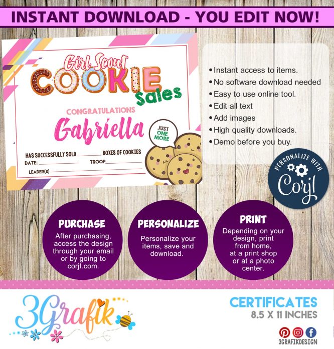 Cookies For Sales – Digital Template Certificate - Image 2