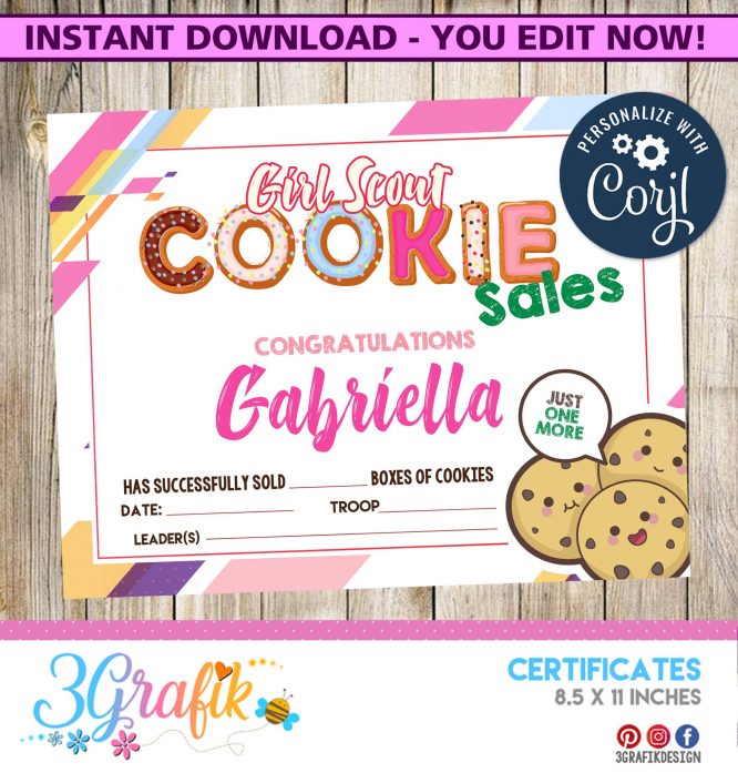 Cookies For Sales – Digital Template Certificate