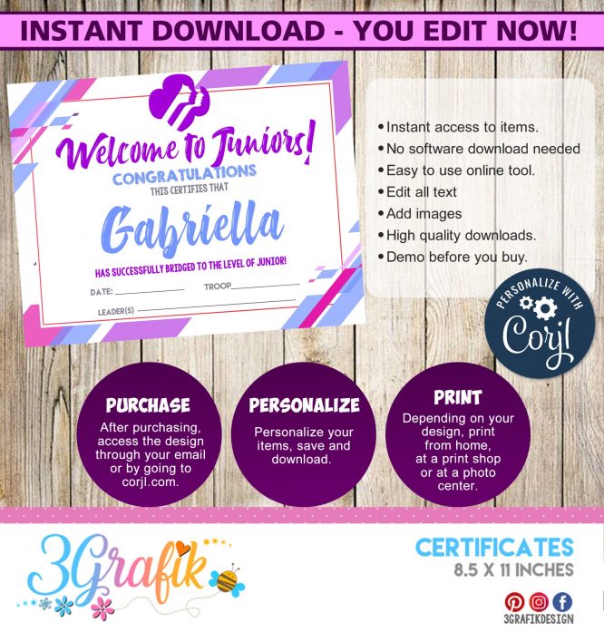 Welcome to Juniors – Digital Template Certificate - Image 2