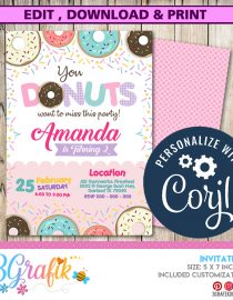 Donuts Party Invitation