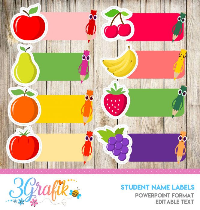 Student Name Labels - Printable