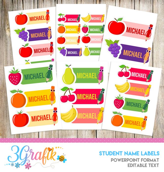 Student Name Labels - Printable - Image 2