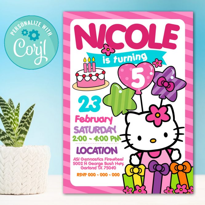 Hello Kitty Birthday Invitation