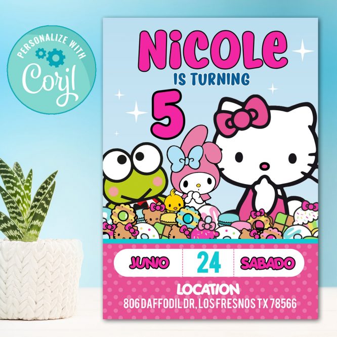 Hello Kitty Birthday Invitation