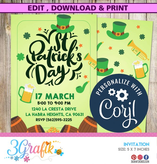 St. Patrick's Birthday Invitation