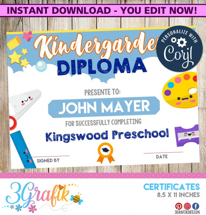 Kindergarden – Digital Template Diploma