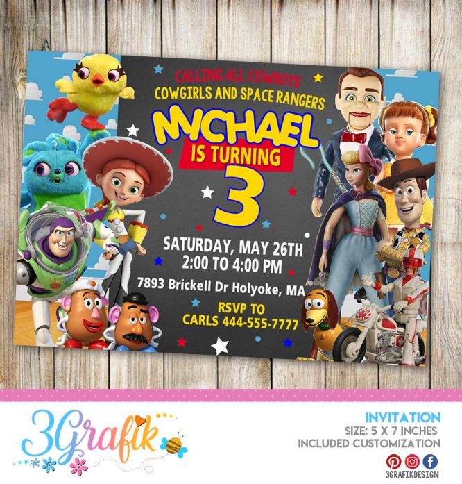 Toy Story - Invitation - Printable - 3grafik