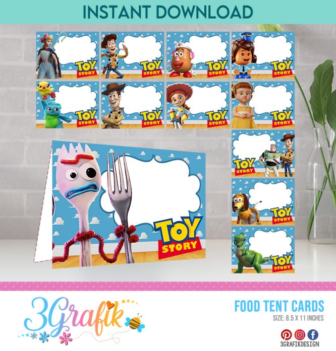 Toy Story – Food Tent Cards– Printable - Image 2