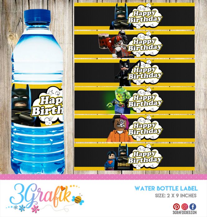 Lego Batman – Water Bottle Label – Printable