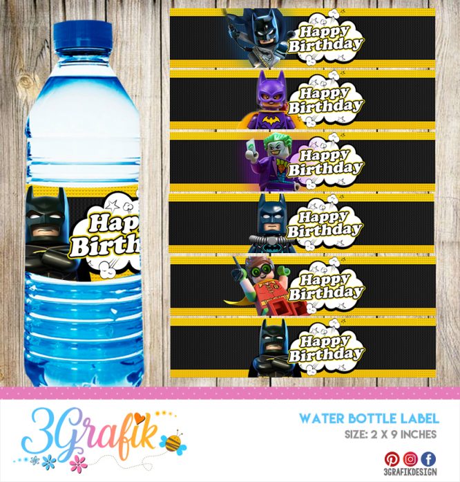 Lego Batman – Water Bottle Label – Printable - Image 3