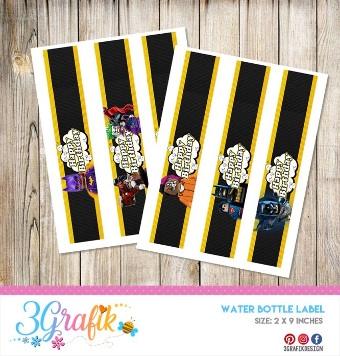 Lego Batman – Water Bottle Label – Printable - Image 2