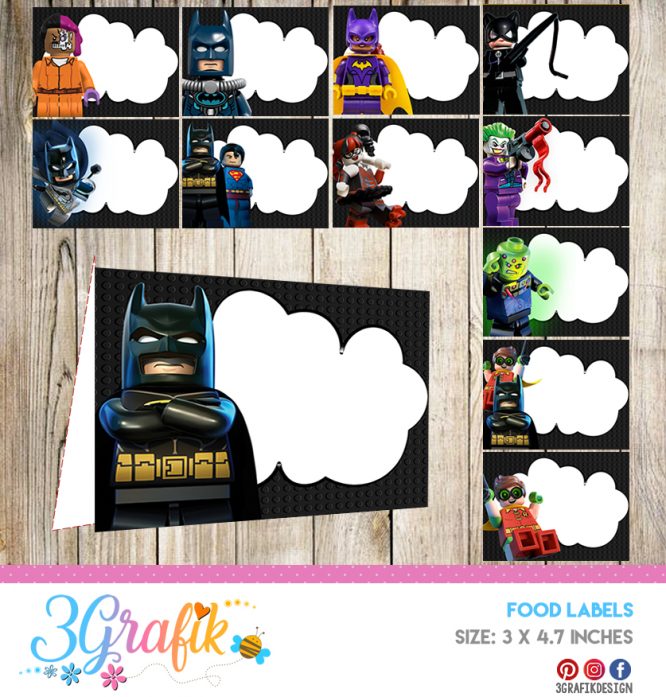 Lego Batman – Food Tent Cards– Printable