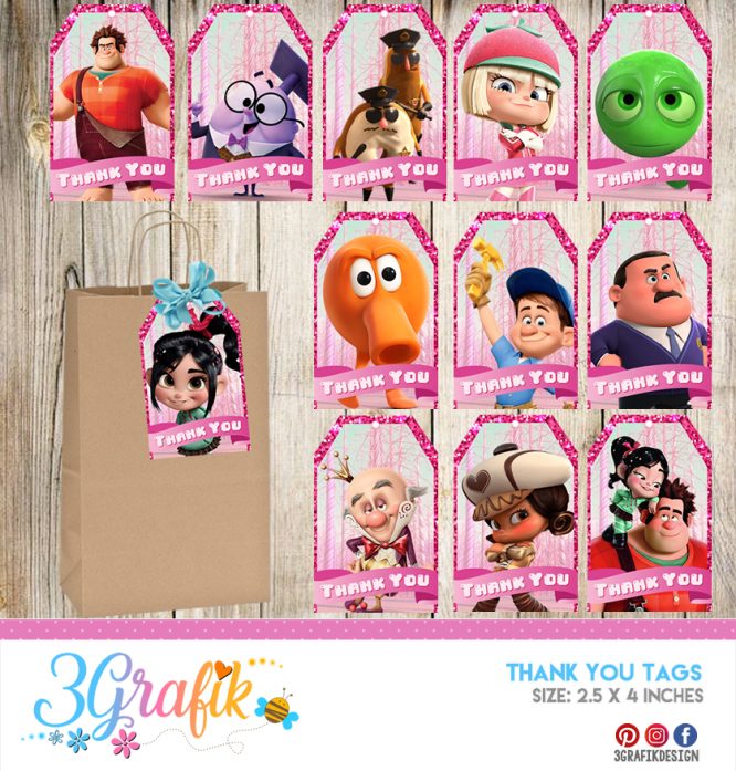 Wreck-It Ralph – Thank You Tags – Printable