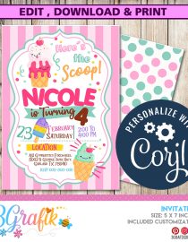 Ice Cream Party Invitation