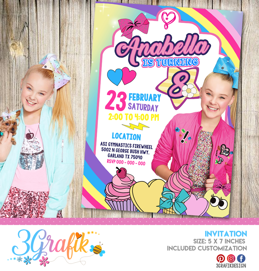 JoJo Siwa - Invitation - Printable - 3Grafik