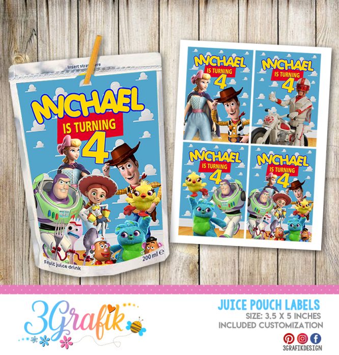 Toy Story – Juice Pouch Labels – Printable