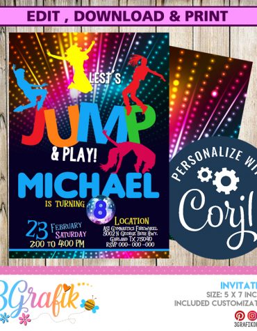 Jump Party Invitation