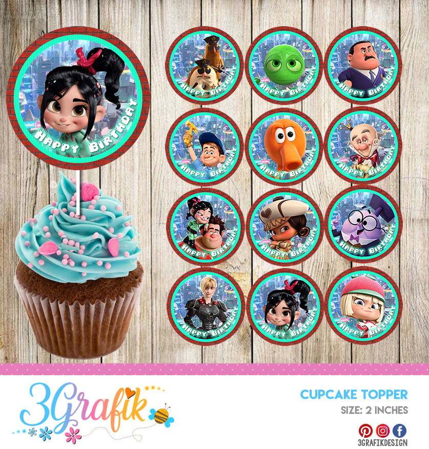 Wreck It Ralph Cupcake Topper Printable 3grafik