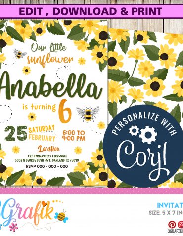 Sunflower Birthday Invitation