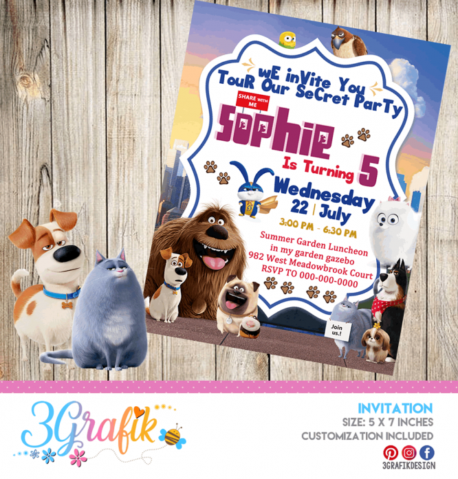 Secret Life of Pets 2 - Invitation - Printable