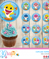 Baby Shark Cake Topper Printable 3grafik