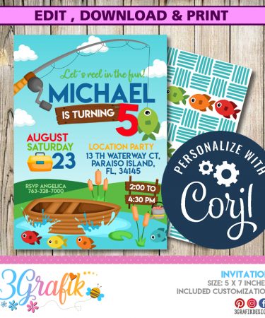 Download Fishing Party Supplies Archives 3grafik Printable Products For Yours Party S Invitations Centerpieces Cupcakes More 3grafik