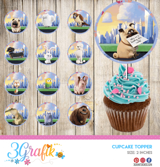 Cupcakes Toppers - Secret Life of Pets 2