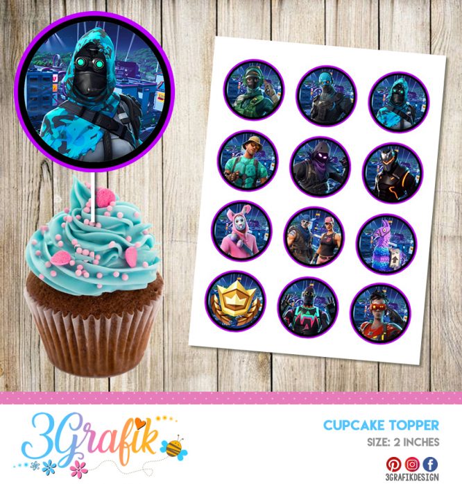 Fortnite - Cupcake Topper - Printable - Image 2