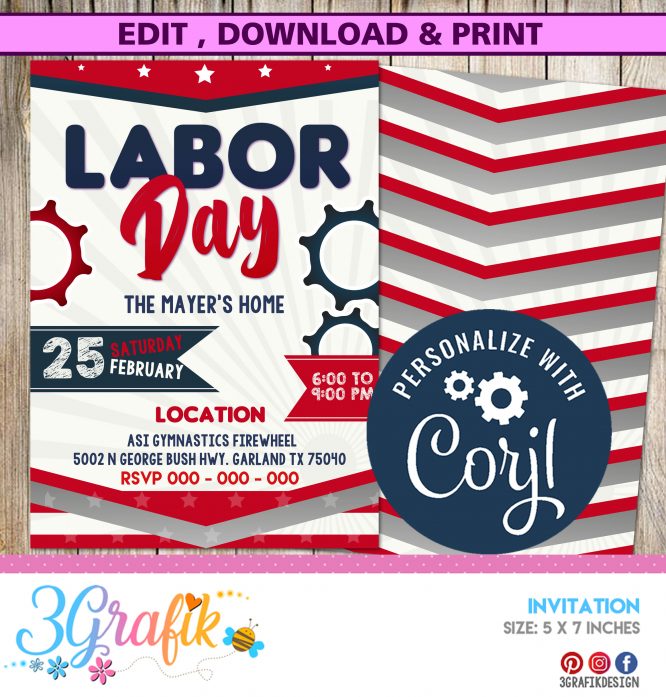 Labor Day BBQ Party Invitation