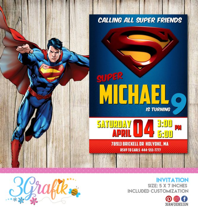 Superman – Invitation – Printable