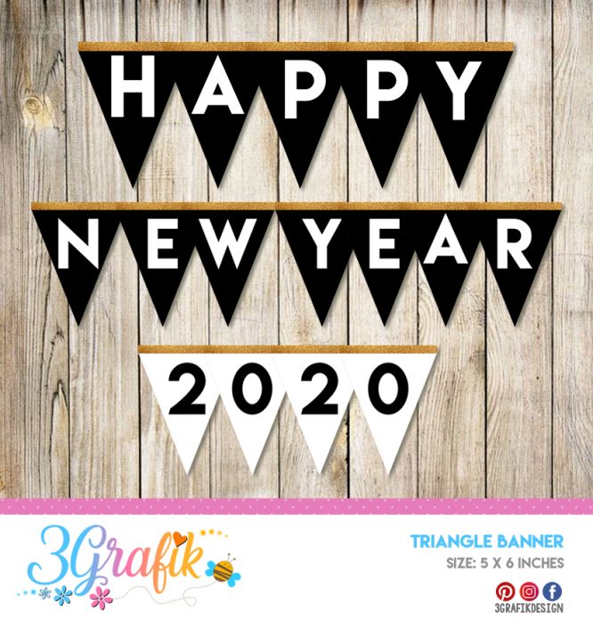 New Year – Banners and Garlands – Printable