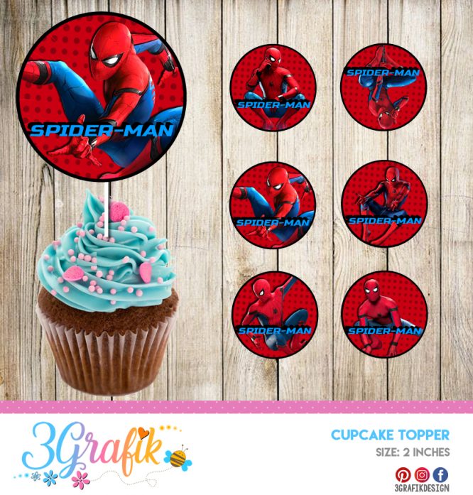 spider-man cupcake topper