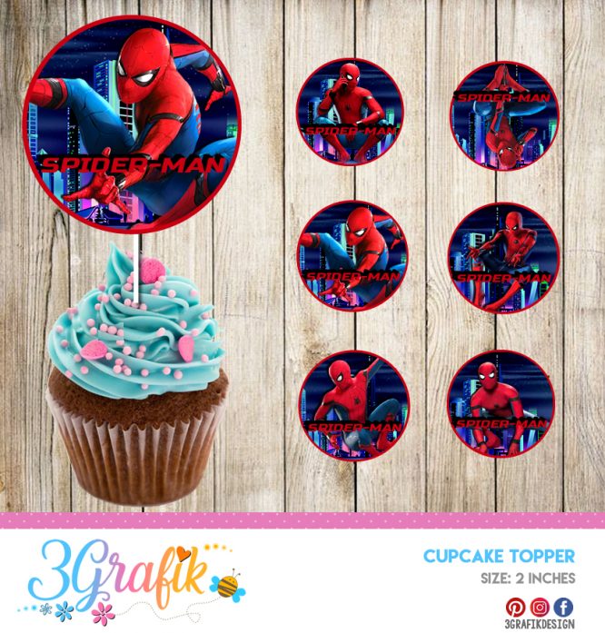 spider-man cupcake toppers