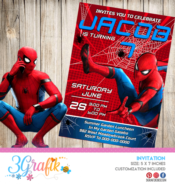 spiderman invitation printable