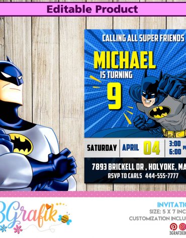 batman birthday invitation template – 3Grafik | Printable products for  yours Party