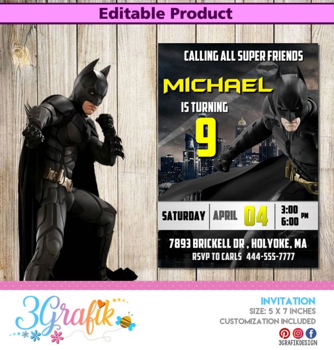 Batman-Digital-Invitation-Editable