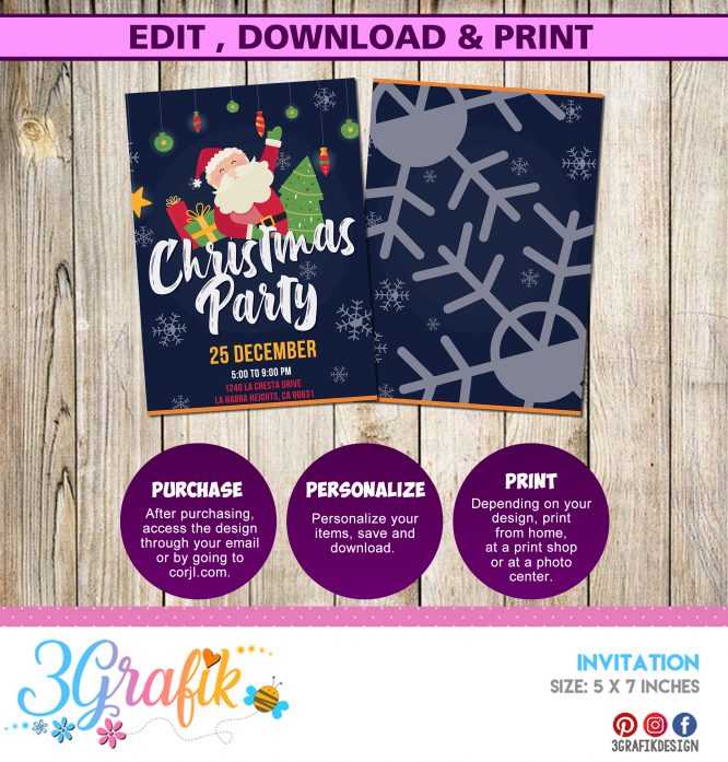 Christmas Party - Invitation – Printable - Image 2