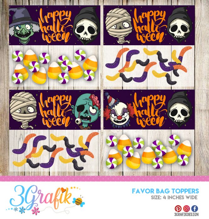 Halloween – Favor Bag Toppers  – Printable