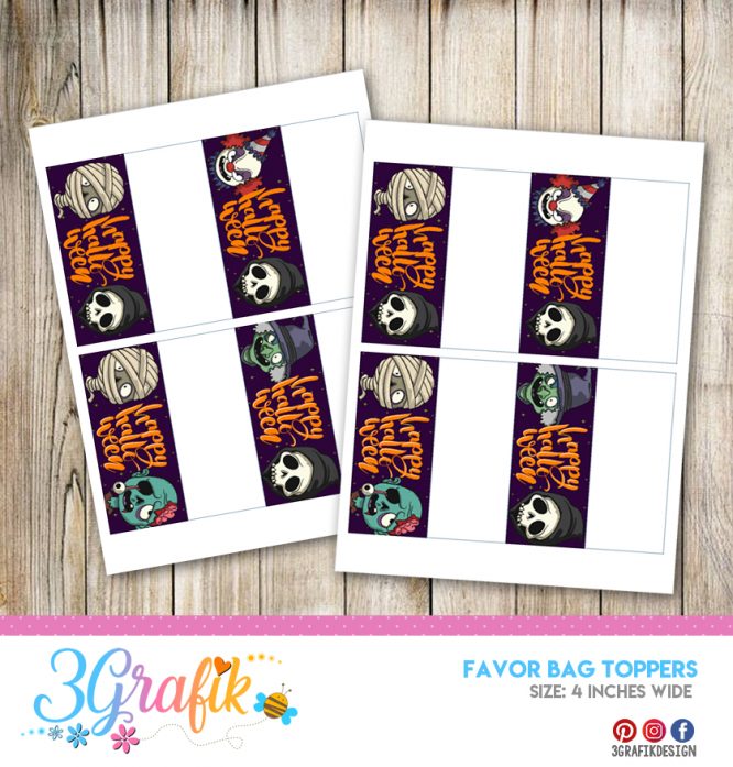 Halloween – Favor Bag Toppers  – Printable - Image 2