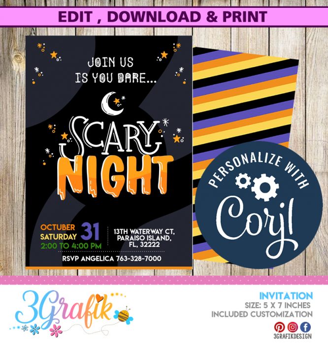 Scary Night Halloween invitation