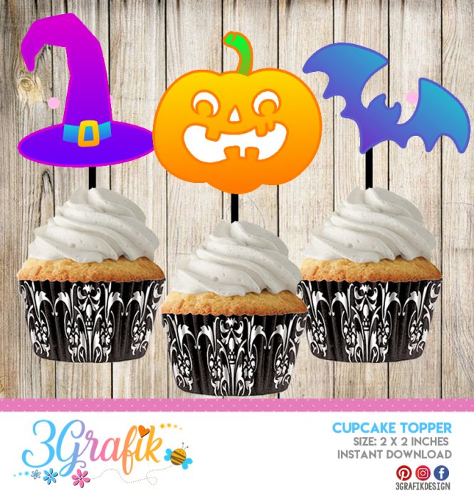 Free Halloween Cupcake Topper