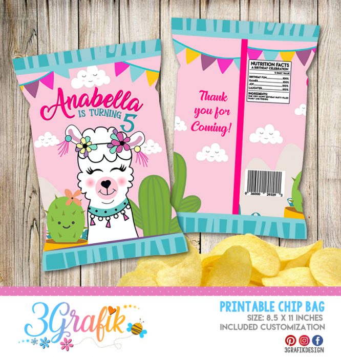 Llama– Chip Bag – Printable