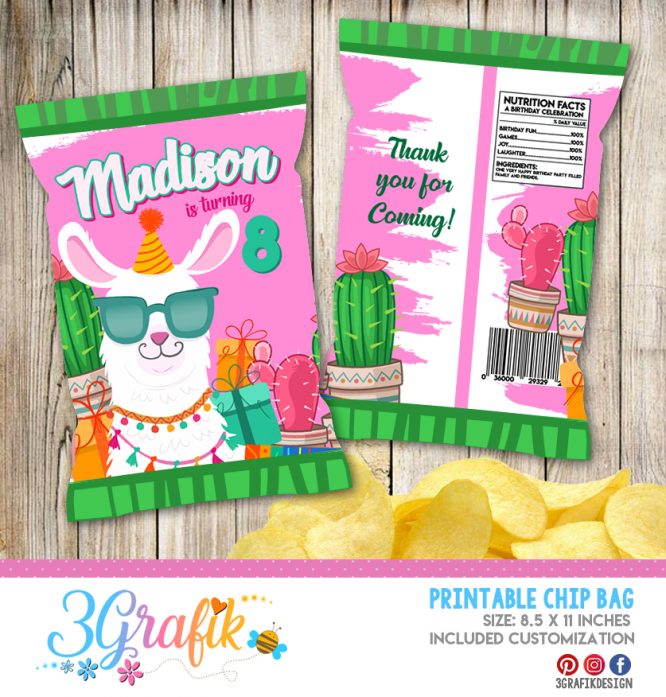 Chip Bag-Llama-Printable-Birthday-Party